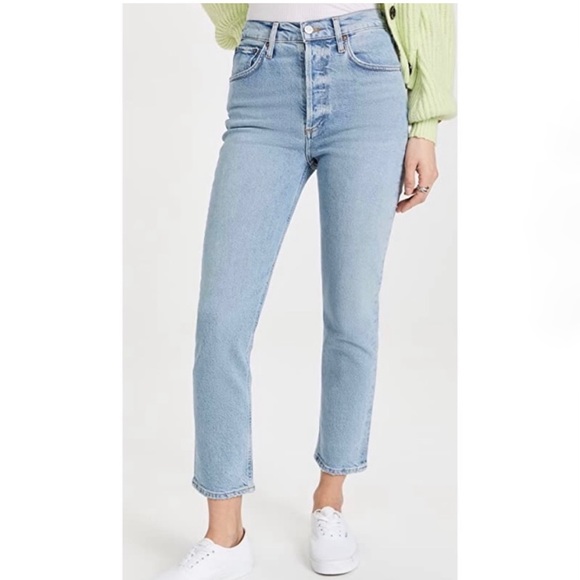 NWOT AGOLDE Riley High Rise Straight Crop Jeans - Picture 3 of 14